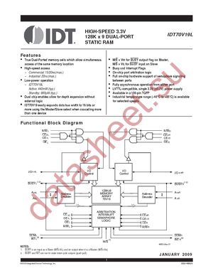 IDT70V19L20PFI datasheet  